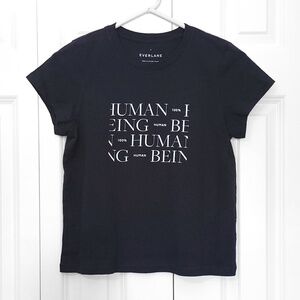 Everlane Graphic T-shirt 100% Human Black Short Sleeved Top